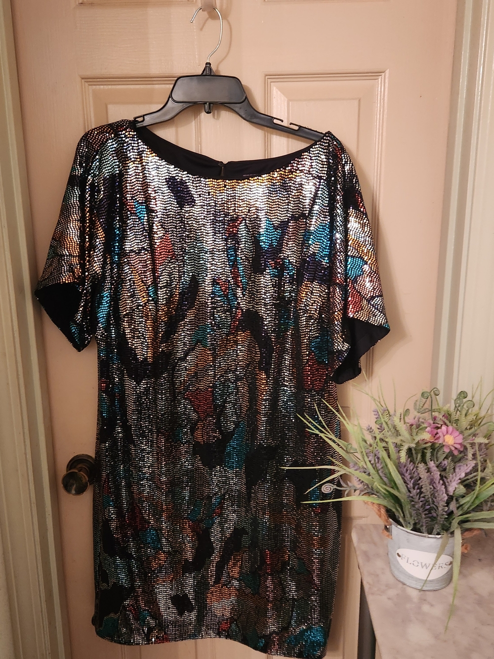 Vince Camuto Multicolor Sequin Shift Dress